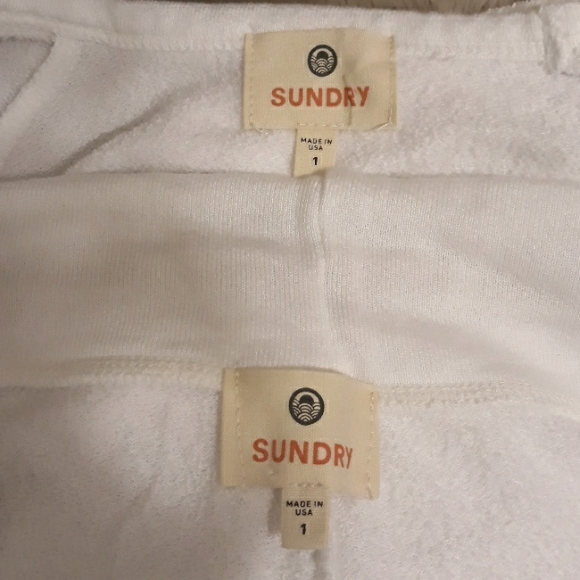 Sundry White Sweatshirt & Joggers Sweatpants Terry size 1 Coordinated Set NWOT - Picture 5 of 17